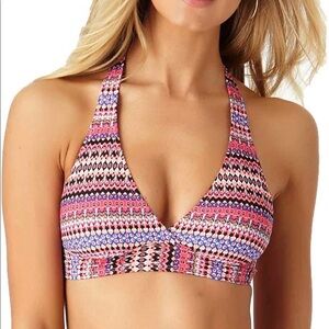NWT Anne Cole Stevie Stripes Halter Bikini Top